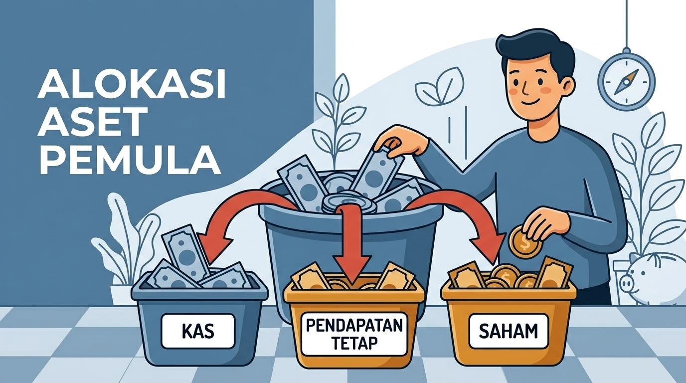 Ilustrasi pembagian aset ke beberapa kategori untuk pemula